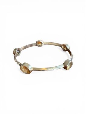 Sterling Silver Citrine Bangle Bracelet New